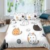 Heimtextil Cartoons Niedliche Katze Bettbezug Bettdeckenbezug Kissenbezug Junge Mädchen 23-teiliges Polyester Bettwäscheset King Queen Einzelgröße