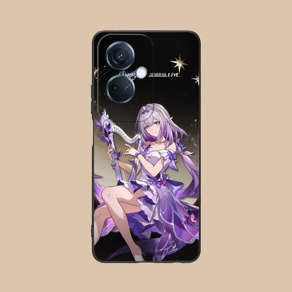 HSR Castorice Matte TPU Mobile Phone Case for OPPO Reno 14 13 12 11 10 9 8 7 6 5 F T Pro 5G Colorful Printing Cover