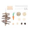 Hamster Chew Toys Set Corn Leaf Balls Branch Pine Cubes Carrots Teeth Grinding Relieve Boredom