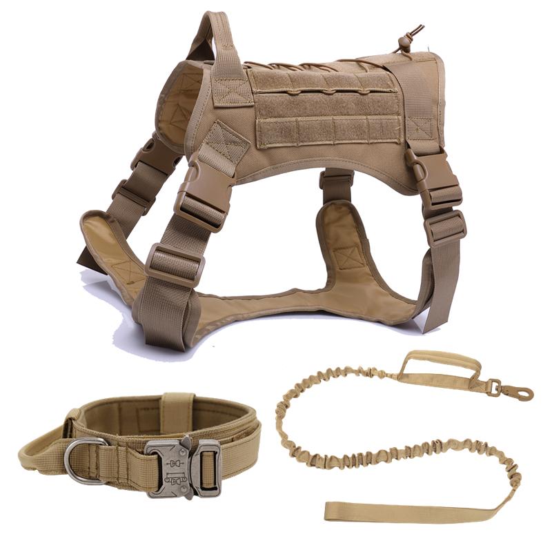 Tactisch Militair Vest voor Huisdieren Buiten Trainingsvest Hondentuig en Lijn Set Met Halsband Voor Middelgrote Grote Honden Duitse Herder