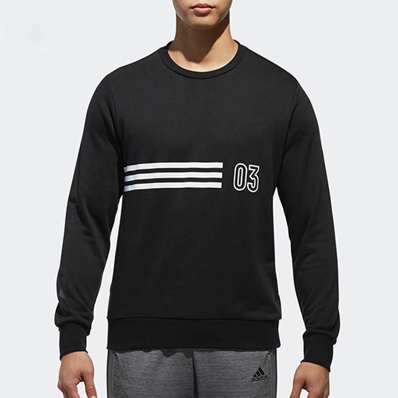 Adidas Fashionable Warm Round Neck Pullover Long Sleeve Sweatshirt Men Sweatshirt Black CX4948