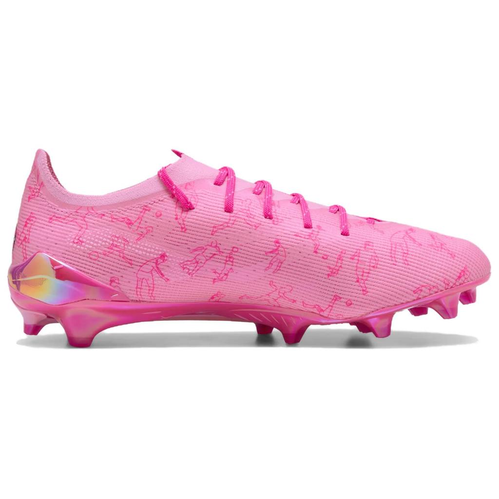 KIDSUPER x PUMA ULTRA 5 ULTIMATE Pohodlné a lehké FG kopačky na pevný povrch, odolné proti oděru, Unisex Růžové 108414-01