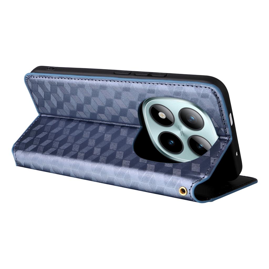 Dla Xiaomi Poco M8 Pro 5G/Redmi Note 15 Pro+ 5G (Światowy) Etui Portfel Romb Wytłaczana Skóra Pokrowiec na Telefon