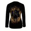 Elegant Casual Comfortable Style Painting Animal Horse Elements Printing Pattern Code Women's Clothing Crew Neck Zipper Long Sleeve