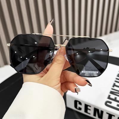 Pilot Sunglasses Men'S Super Cool Driving Double Beam Polarized Sunglasses Cycling Driving Tide