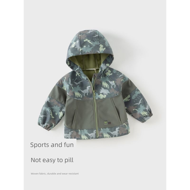 David Bella Boys' Waterproof and Breathable Jacket 2026 Spring New Style Baby Clothes Kidsren's Camouflage Tops Kidsren's Clothing