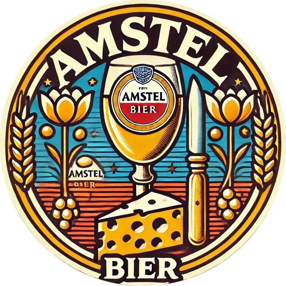 Vintage Amstel Bier Tin Sign 8x8 Retro Aluminum Wall Art for Home Bar Pub Decor
