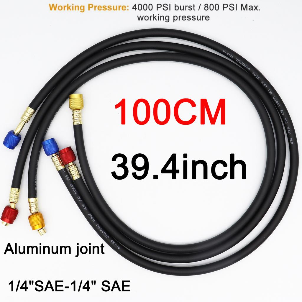 Rubber Material R410A 1/4'' SAE  Charging Hose Set HVAC Air Condition Refrigerant Charging Hoses 4000psi burst/800psi Max