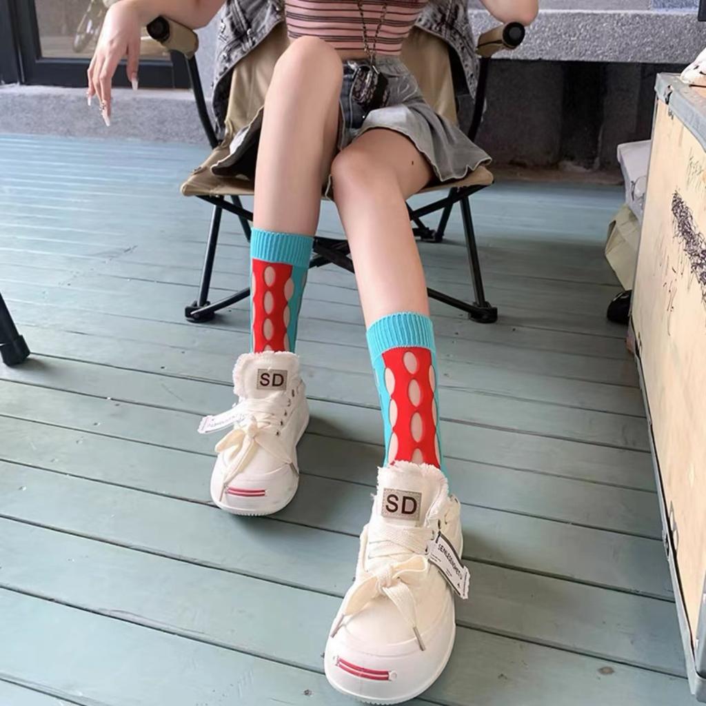 21 New Products Embroidered Bear Socks For Women, Simple And Cute College Style Socks, Casual Solid Color Medium Tube Socks Cotton.