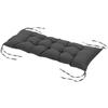 Seat Cushion 100x40 Cm Chair Cushion with Ties, 10cm Thick Padded Cushion Dark Grey