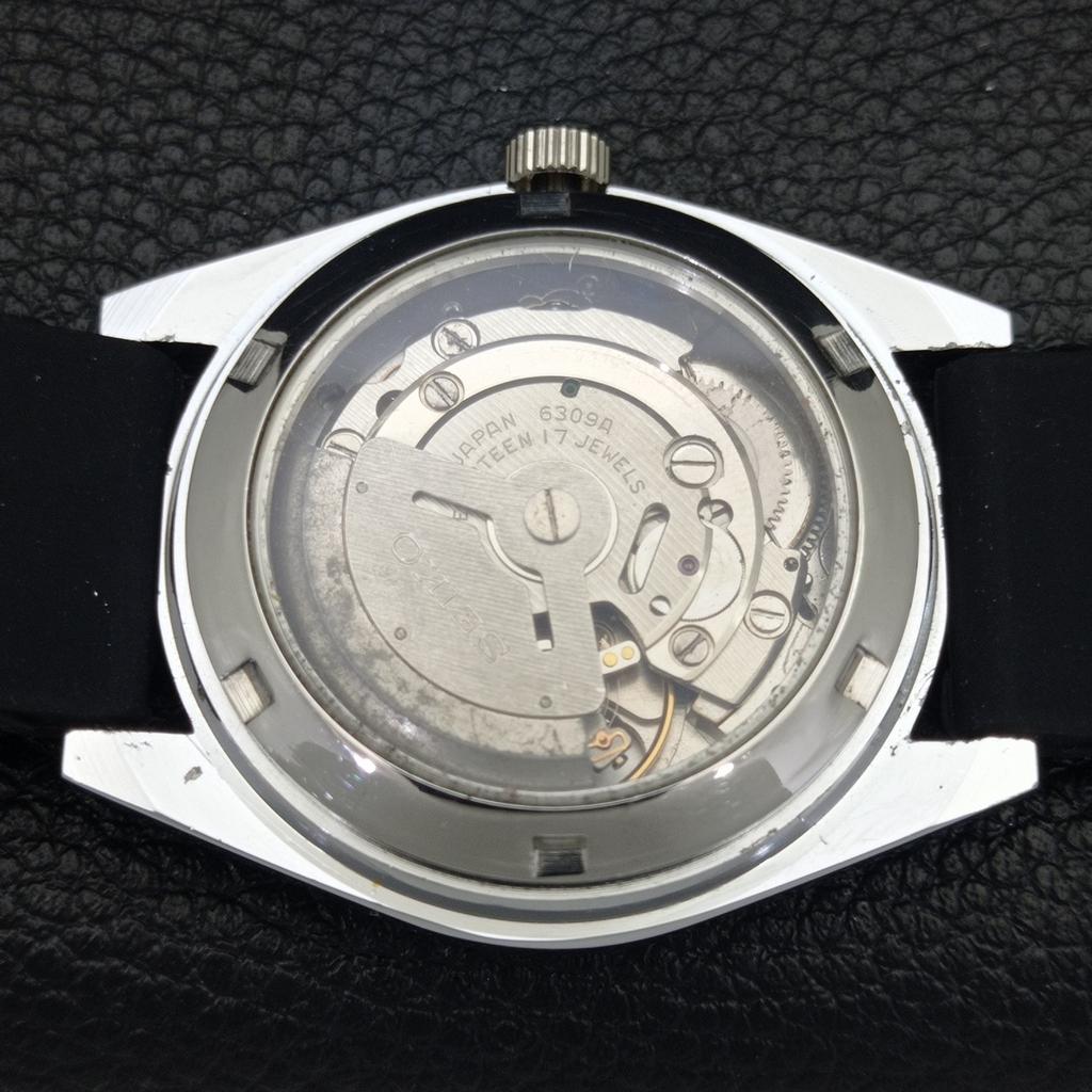 REFURBISHED VINTAGE SEIKO 5 AUTOMATIC 6309A JAPAN MENS BLACK WATCH a440856-4 Sk-a440856