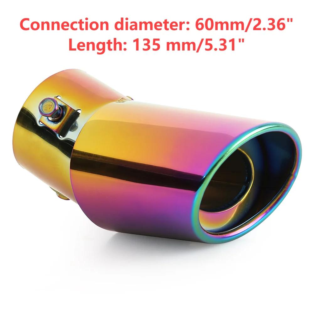 Car Decoration Single/Double Outlet Tail Pipe Car Styling Universal Car Exhaust Trim Muffler Pipe Tail Stainless Steel Curved