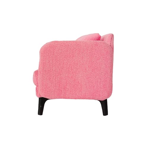 Puppenhaus Miniaturmöbel im Maßstab 1:6, Kompaktes modernes Sofa, Kirschrosa, mit 2 Kissen, Puppensofa, Miniatur-Interieur