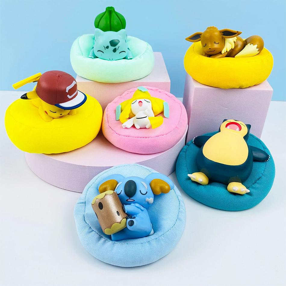 Toys 1-12pcs Pok É Mon Scale Ratio Model Figure 1-12 Pcs Pikachu Sleep Series Interior Hand Sleeping Position Gift Present for Sfriends