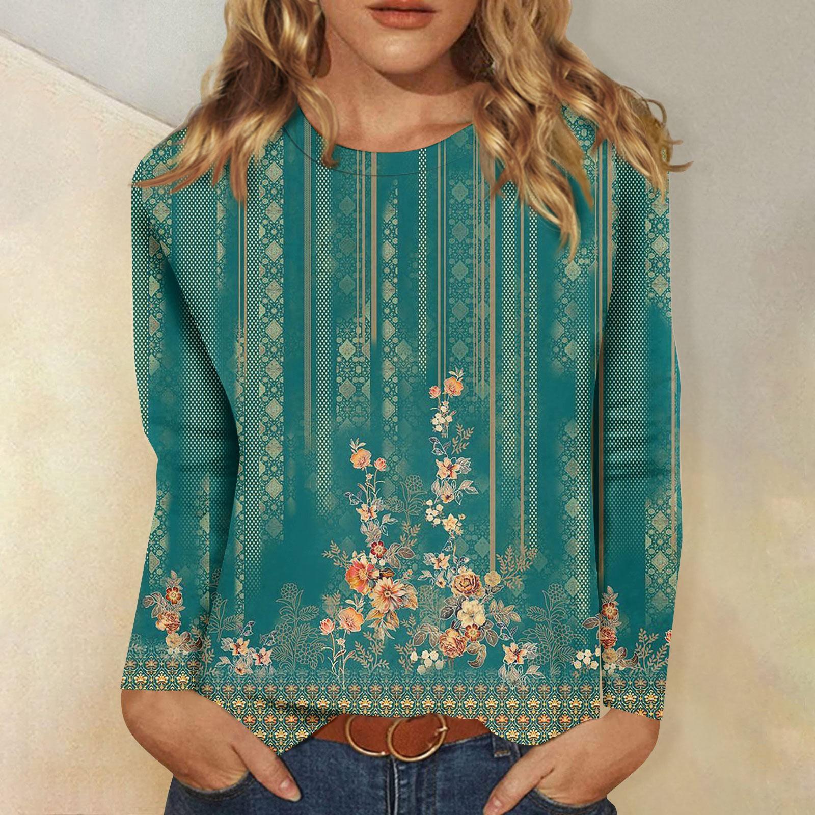 

Рубашки с длинным рукавом для женщин, милые футболки с графическим принтом, блузки, повседневные базовые топы больших размеров, пуловеры S