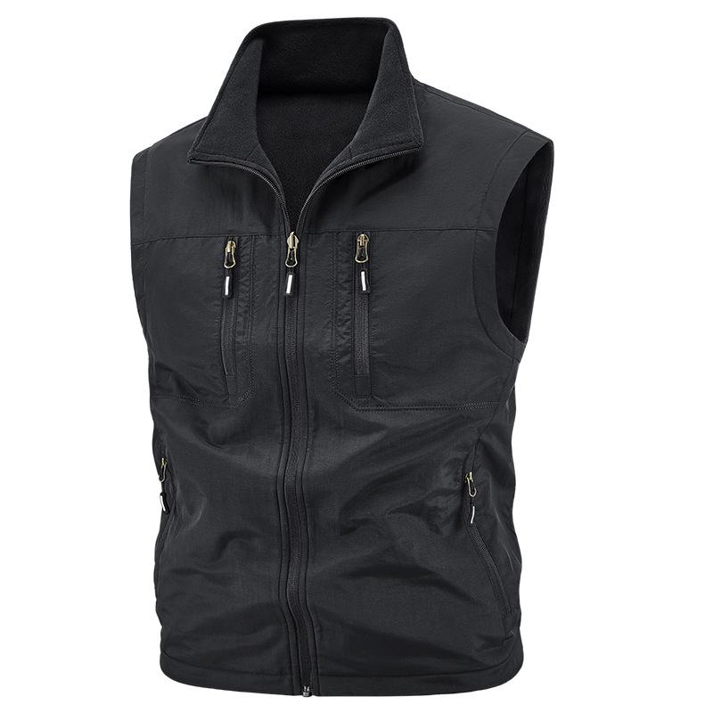New Casual Vest Men's Loose Vest Outdoor Zipper Multi-pocket Jacket Spring and Autumn Vest Large Size Sports