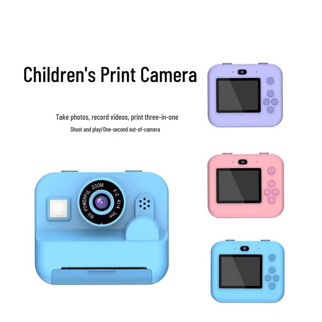 Kids' Instant Camera with Dual Front & Rear Lenses, Multiple Filters, Built-in Games, Flash, and Long-lasting Battery.