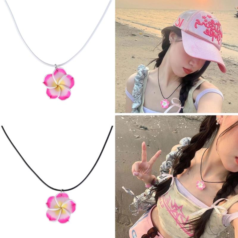 Flower Pendant Charm Necklace for Women Girls Trend Clavicle Chain Choker Chains Holiday Party Jewelry Accessory Gift
