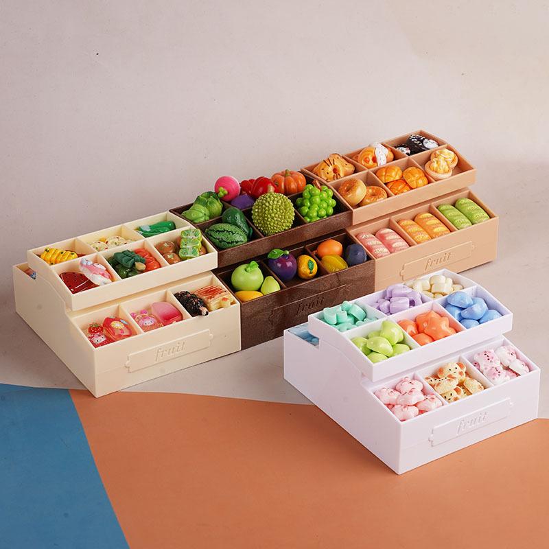 Japanese Dollhouse Mini Simulation Fruit Snack Rack Model Miniature Children'S Play House Ornament