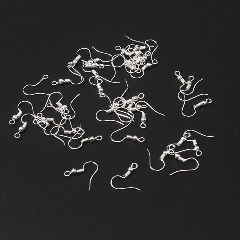 For Earring Making Metal Handmade DIY Beaded Ear Hook 50pcs Ornament With Round Bead Accessories Material  Beads