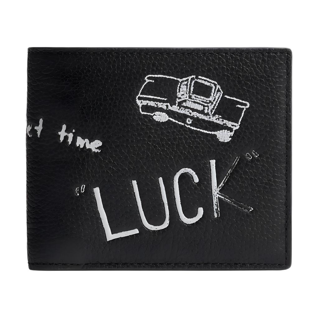New COACH 3 IN 1 Wallet Polished Pebble Leather Wallet Mini Men's Black & Multicolor CAO11-BLC