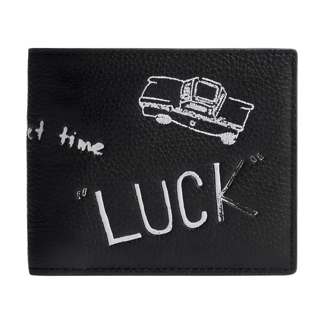 

Coach 3 In 1 Wallet 11 Double Fold Sketch Print Polished Pebble Grain Leather Men Wallet Black Multicolor CAO11-BLC Black & Multicolor