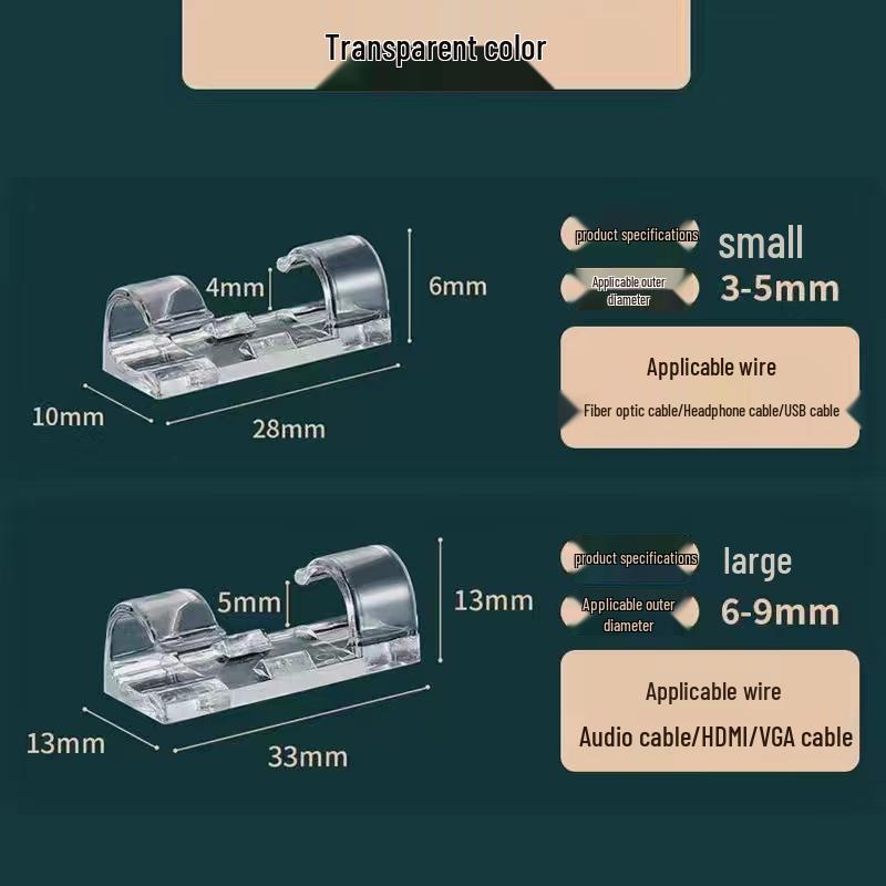Traceless Self-Adhesive Cable Organizer Clips - Punch-Free Wall Wire Holders Single Pack
