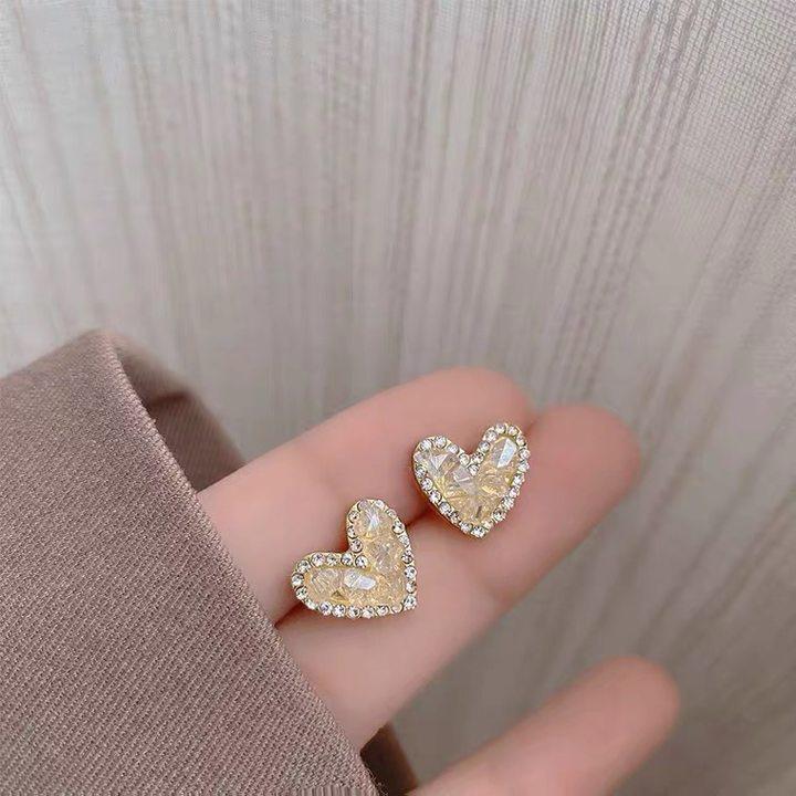 

Silver needle contrasting color crystal square earrings fashionable small stud earrings light luxury high sense Mori new earrings women
