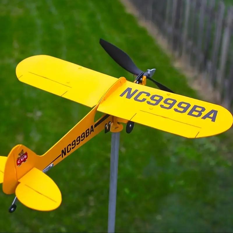 Airplane Weathervane Metal Windmill: Outdoor Garden Decoration