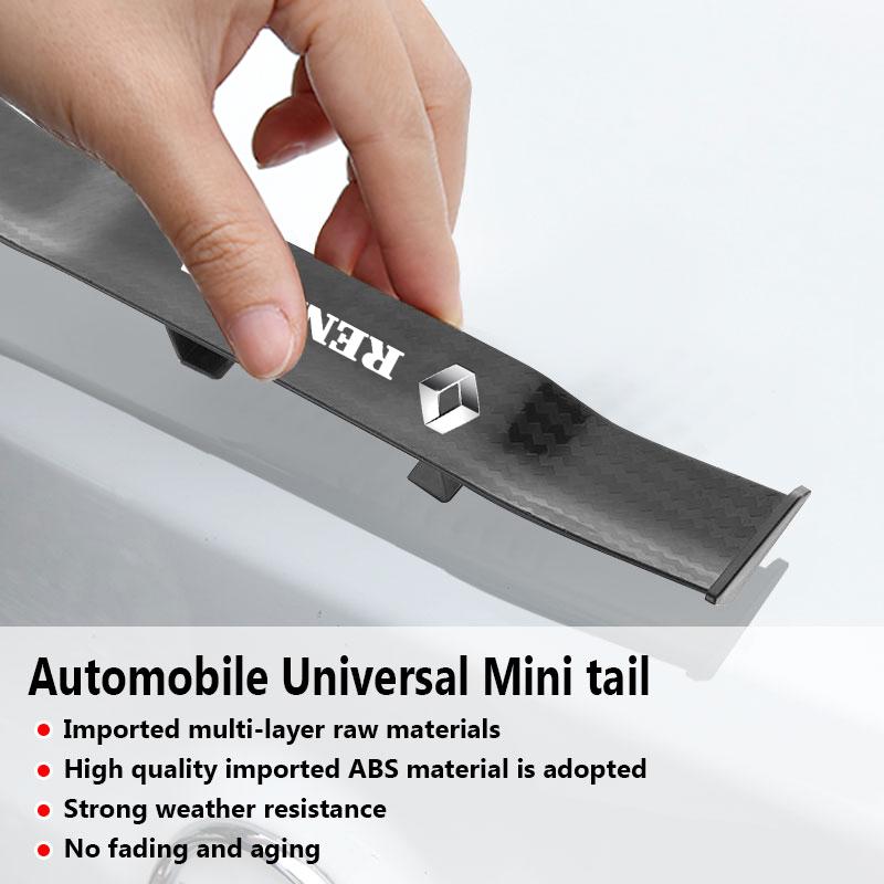 Bil Bakspoiler Mini Spoiler Vinge Liten Hale Emblem Klistremerke Dekorasjon For Renault Dacia Clio Laguna 2 Megane 3 Duster Logan Captur
