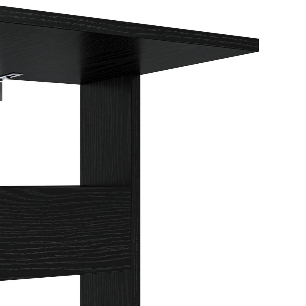 Side Table Black Oak Effect 40 X 35 X 60.5 Cm