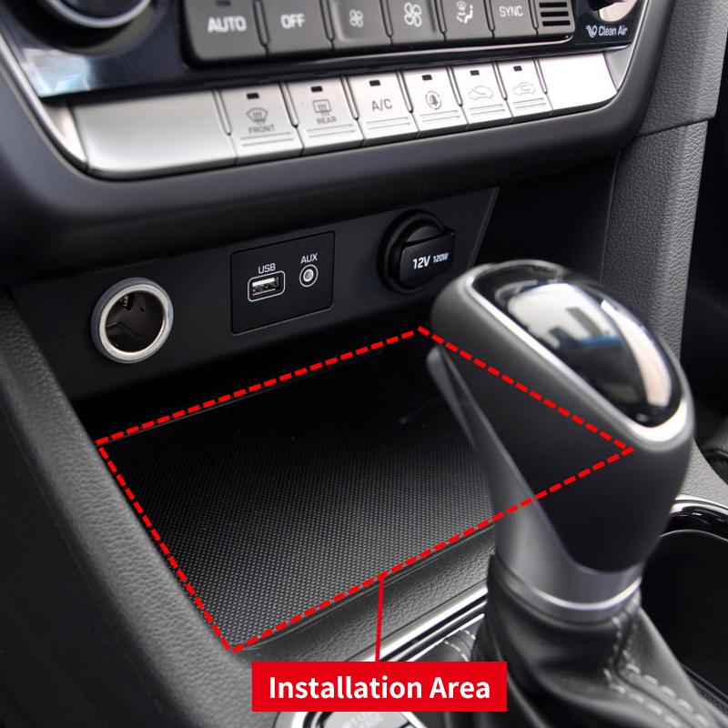 Car Wireles Charging Pad For Hyundai Sonata 7th Gen LF 2017 2018 2019 Center Console Phone Holder Fast Charger Plate Accessories