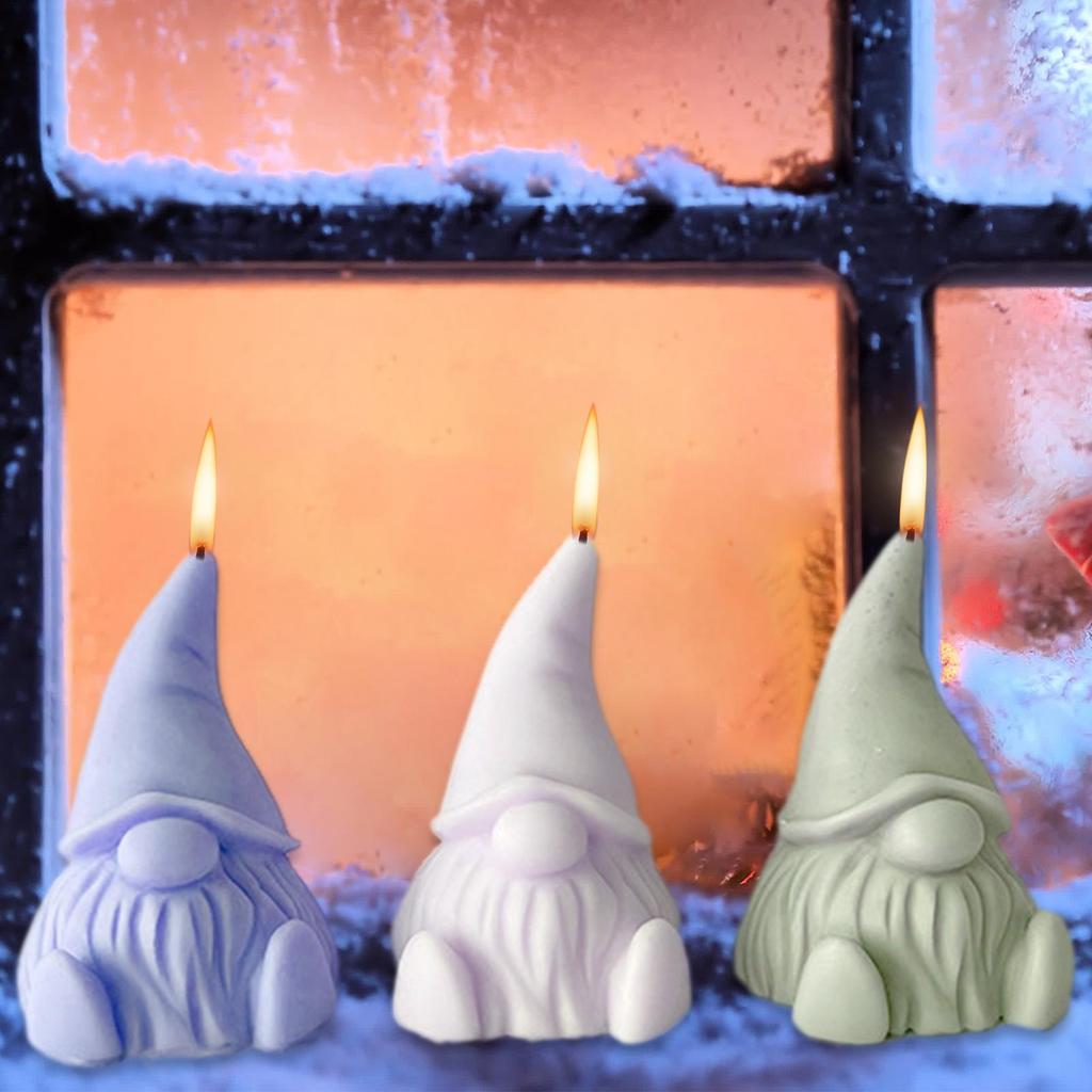 Gnomes Candle Mold Cake Decorating Mold 3D Resin Gnomes Silicone Candle Mould Handmade Candle Mould for Candle Making Tool
