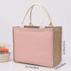 Upgraded Zipper Imitation Linen Men's Handbag Macaron Simple Fashion Lunch Bag Daily Outing Commuting Bag