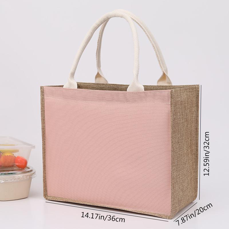 Upgraded Zipper Imitation Linen Men's Handbag Macaron Simple Fashion Lunch Bag Daily Outing Commuting Bag
