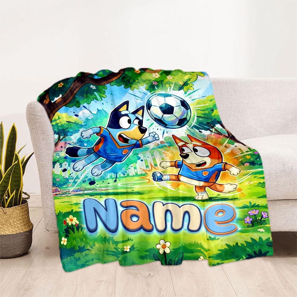 Winter Soccer Fun Customize Text Blanket Gift Personalized Blanket Durable Comfort Suitable for Picnics Couch Bed Seaside Four Seasons Universal