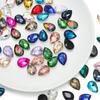 10 Stück/Los Tropfenförmige Glasperle Kristall Edelstein Spitze Rückseite Tropfenform Strasssteine Aufkleber Strassstein Für DIY Schmuckzubehör