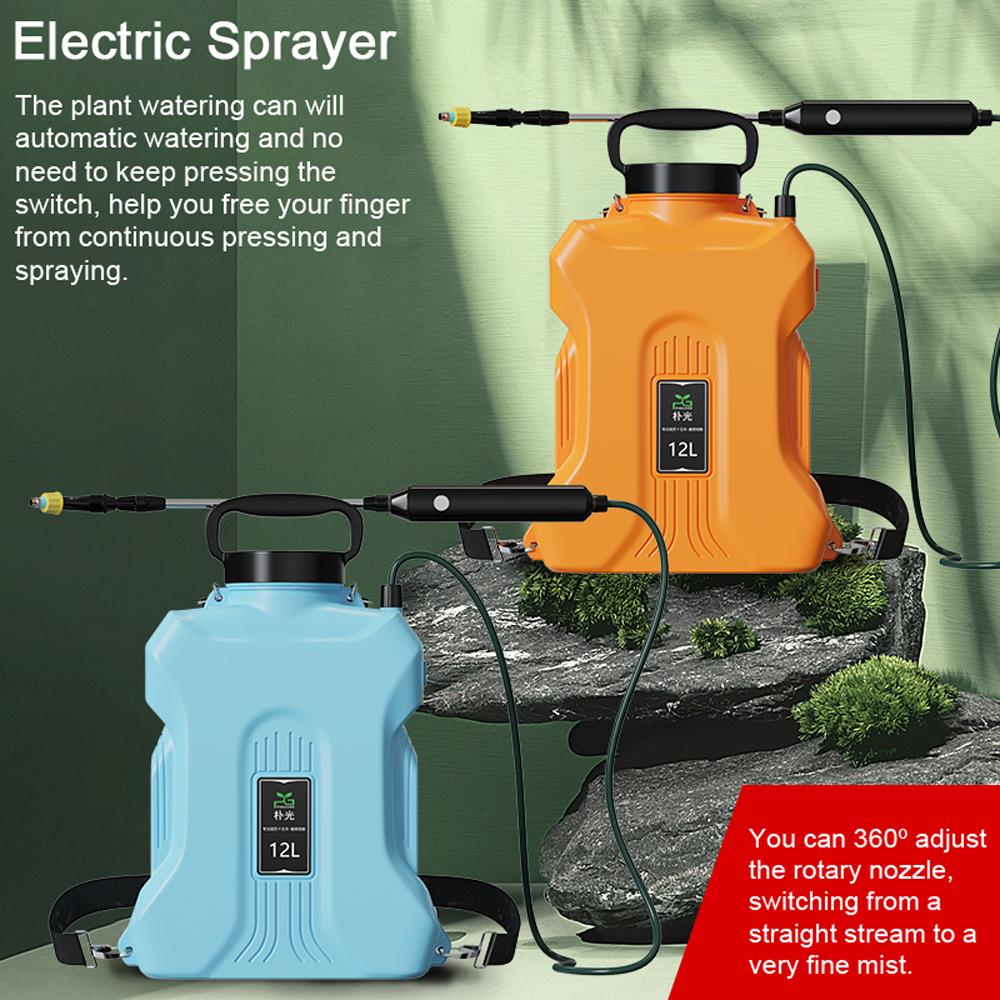 12L Rechargeable Shouldered Sprinkler Handheld Electric Sprayer Agriculture Tools Watering Can Atomizing Watering