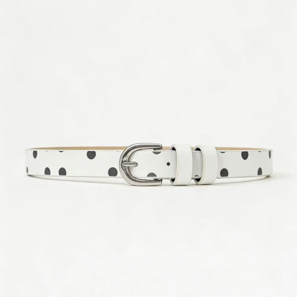 Leather Material Polka Dot Belt Polka Dot Pattern Retro Polka Belt Designer Leather Belt For Women