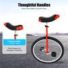 24In Red Outdoor Unicycle W/ Non-Slip Pedals - Adjustable Height One-Wheel Bike, Supports 154 Lbs for Balance Training & Fitness