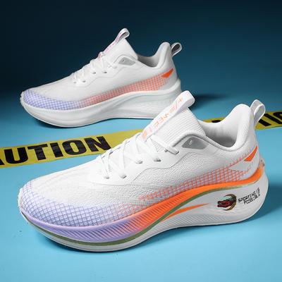 New Summer Men's Shoes Running Shoes Breathable Mesh Ultra-light Shock-absorbing Luminous Sports Shoes Couple Racing Running Shoes Women