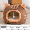 Autumn/Winter Cat-Shaped Semi-Enclosed Warm Pet Bed & Mat