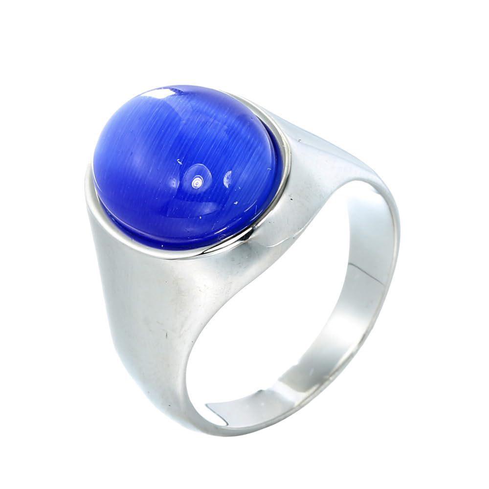 Anillo de Zafiro para Mujer - Acero Inoxidable y Titanio Galvanizado con Piedra