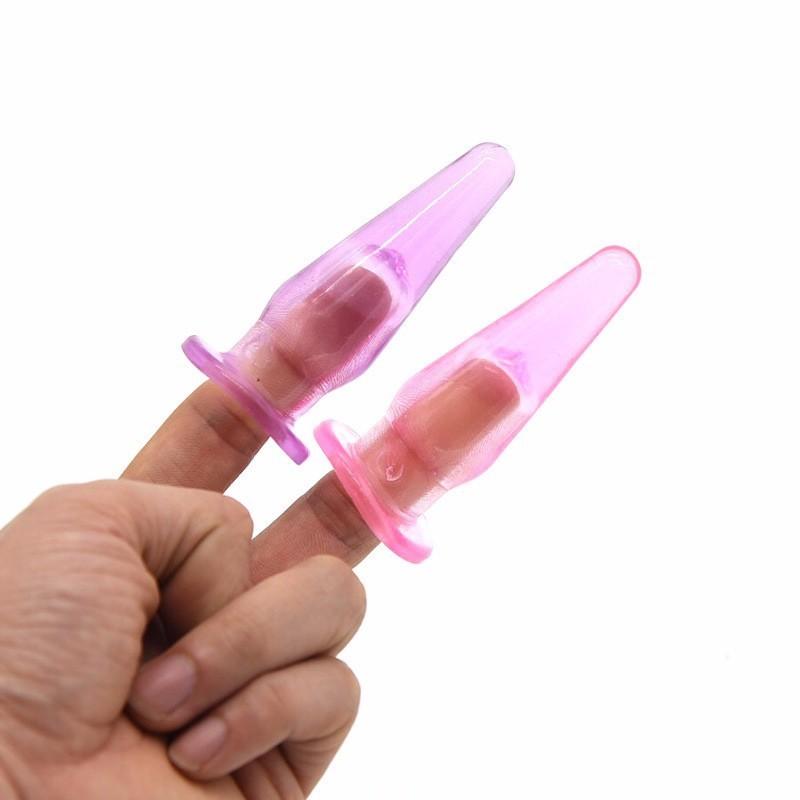 Soft Jelly Finger Anal Plug Mini Bullet Butt Plug Clitoris Stimulator Anal Sex Toys for Woman Adult Sex