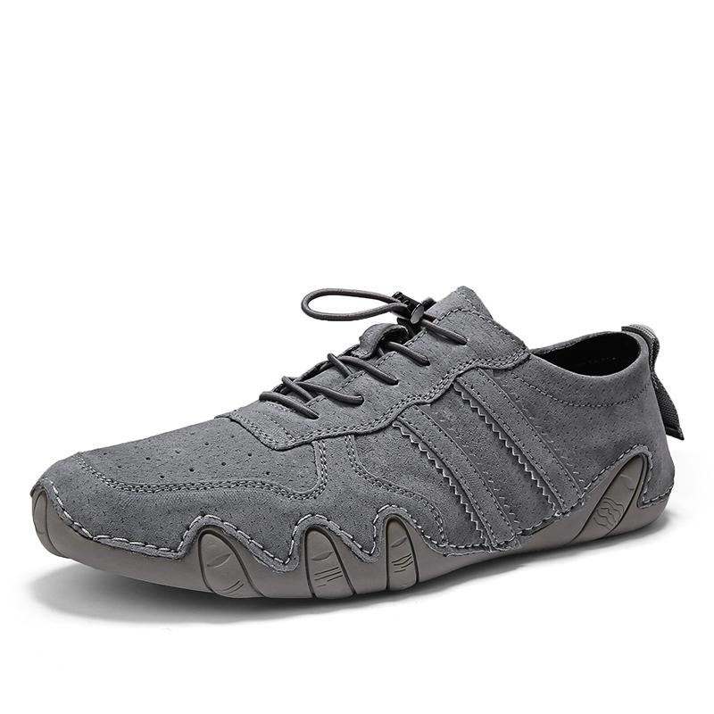 Newest Mens Shoes Suede Leather Casual Sneakers Men Brand Handmade Lace-Up Outdoor Shoes Breathable Leisure Walk Loafers Moccasins