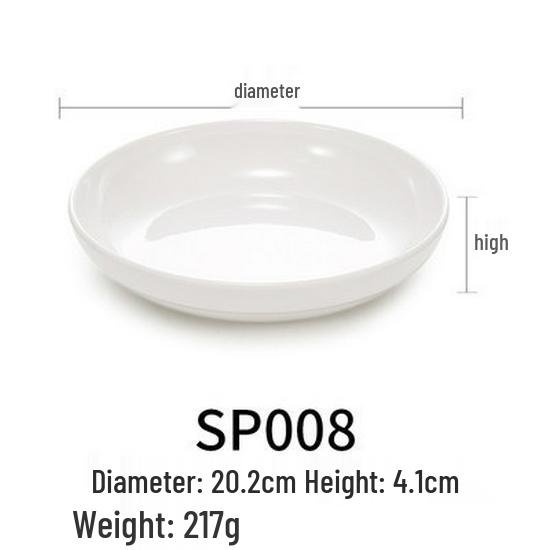 White Melamine Plastic Round Plate for Catering and Restaurant Dining