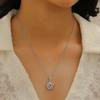Elegant Snowflake Jewelry Set: Full Diamond Alloy Necklace & Earrings, Perfect for Chinese Valentine's Day.