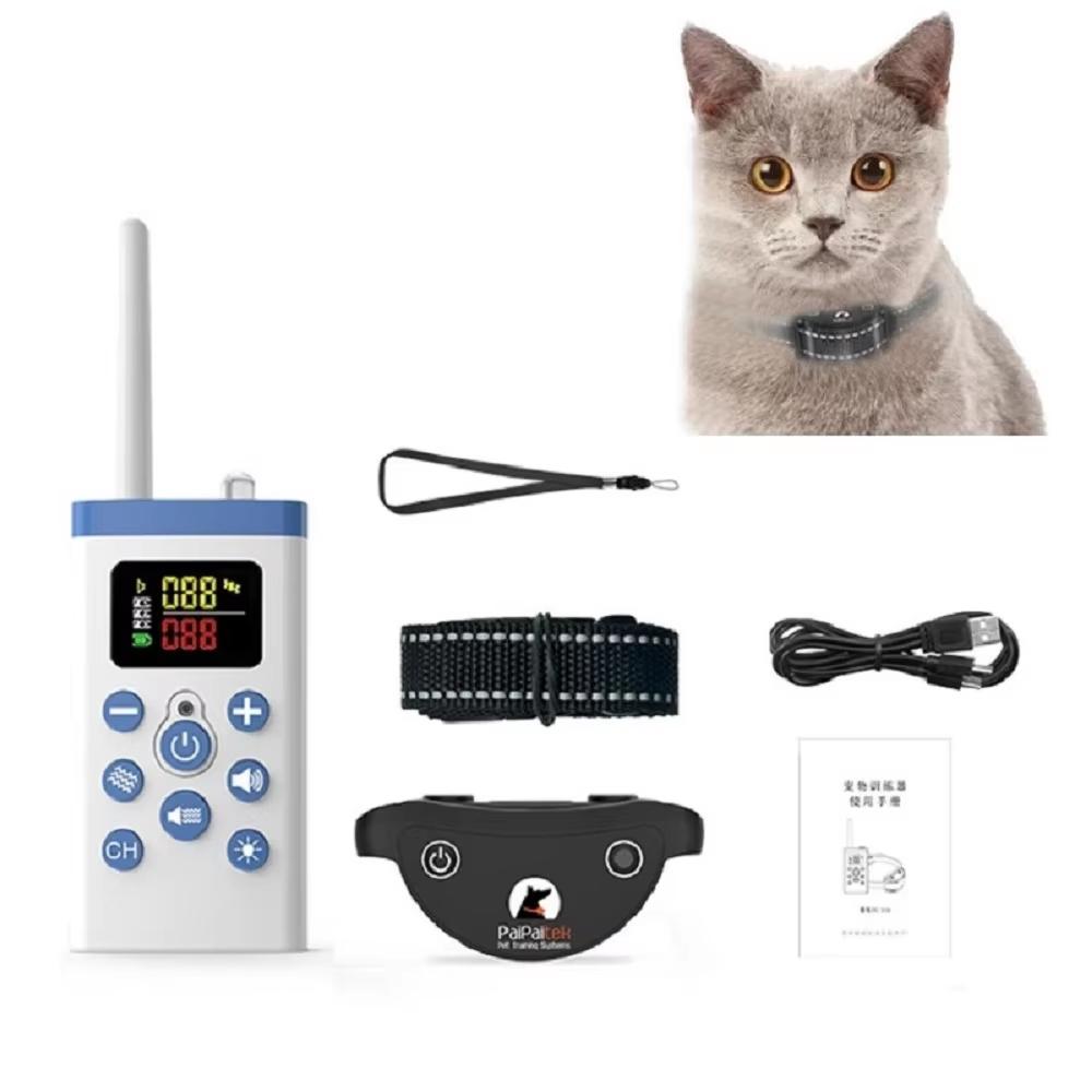 2026 NUOVO Collare Anti-Miao per Gatti, Collare Senza Scossa per Gatti con Telecomando, Collare di Addestramento per Gatti, Controllo Remoto/Anti-Miao Automatico per Gatti
