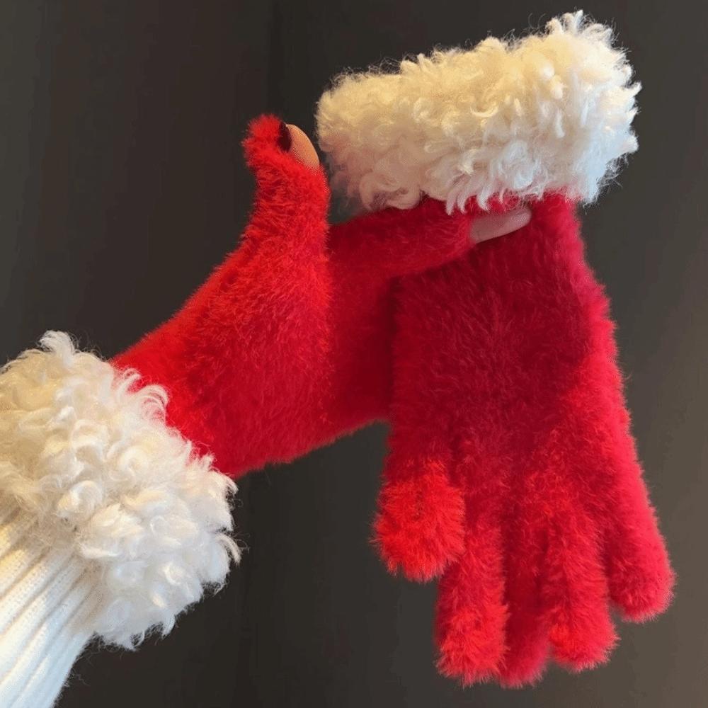 Touch Screen Cold-proof Gloves Thickened Warm Leisure Gloves Fashion Knitted Gloves  Women