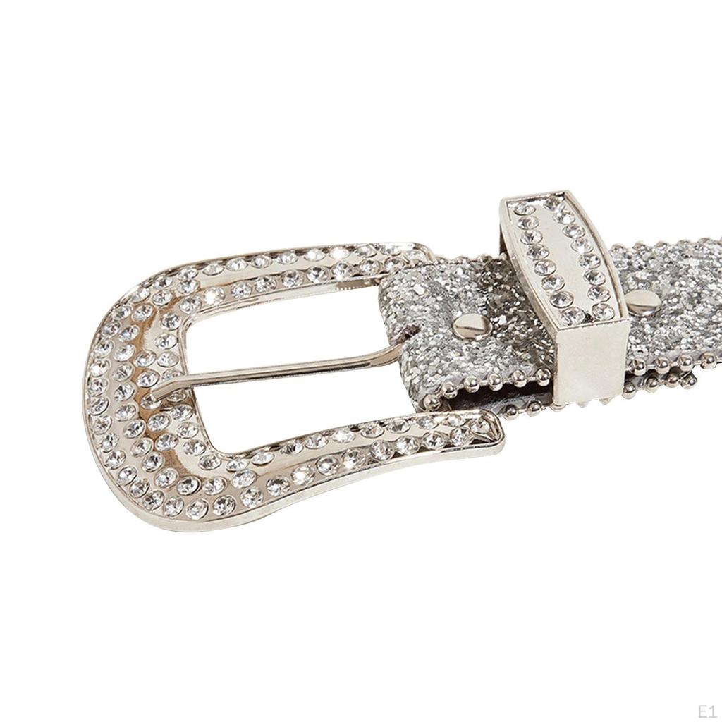 Fashion Women Belt Casual Waistbelt Sparkling Adjustable Bling Jeans Decorative Cowgirl Leather